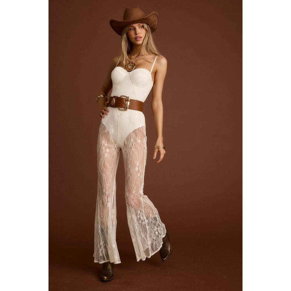 12th Tribe Belladonna Cream Lace Jumpsuit Size LL